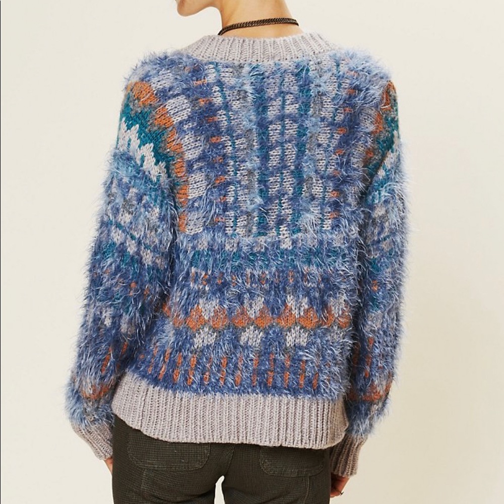 Free people party cardi sweater fur cardigan medium